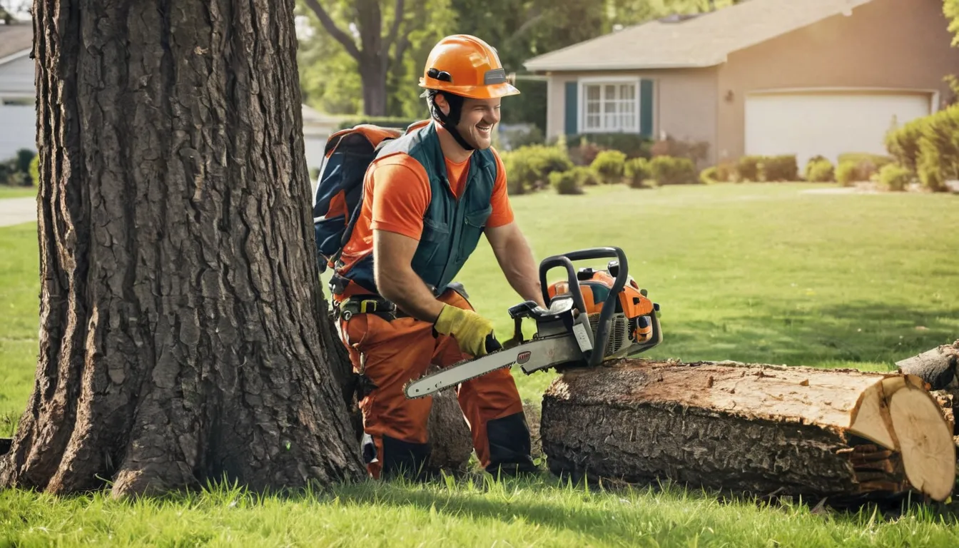 Tree removal provider cutting a large limb safely in the Oak Lawn area